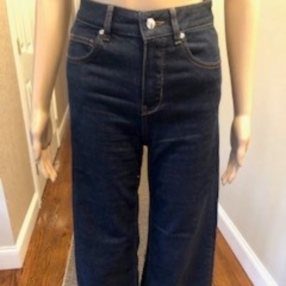 Massimo Dutti capri flared denim jeans; size 2